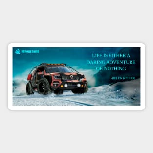 ADVENTURE POSTER WITH QUOTE.. Vehicle adventure poster by ASAKDESIGNS Sticker